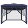 Voir la diapositive 3 : VIDAXL Tente de fete avec 6 parois laterales en maille Bleu 3x6 m PEHD