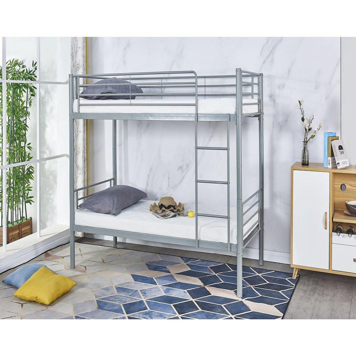 Habitat et Jardin Lit superposé  ADAM  -  90 x 190 cm - Métal - Gris