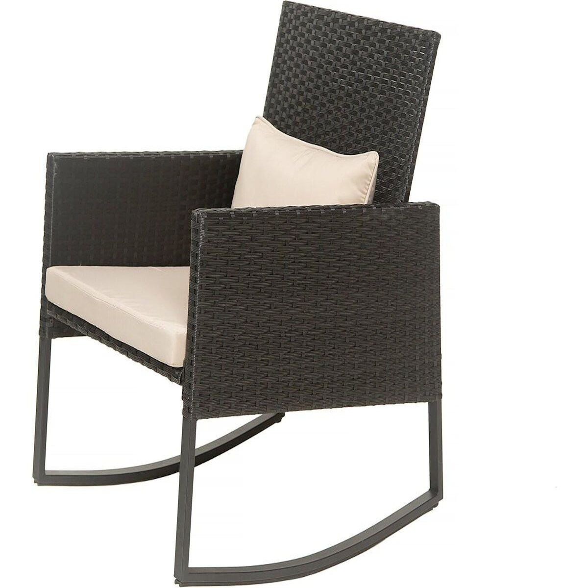 Habitat et Jardin Salon de jardin a bascule en résine tressée  Garden  - Noir