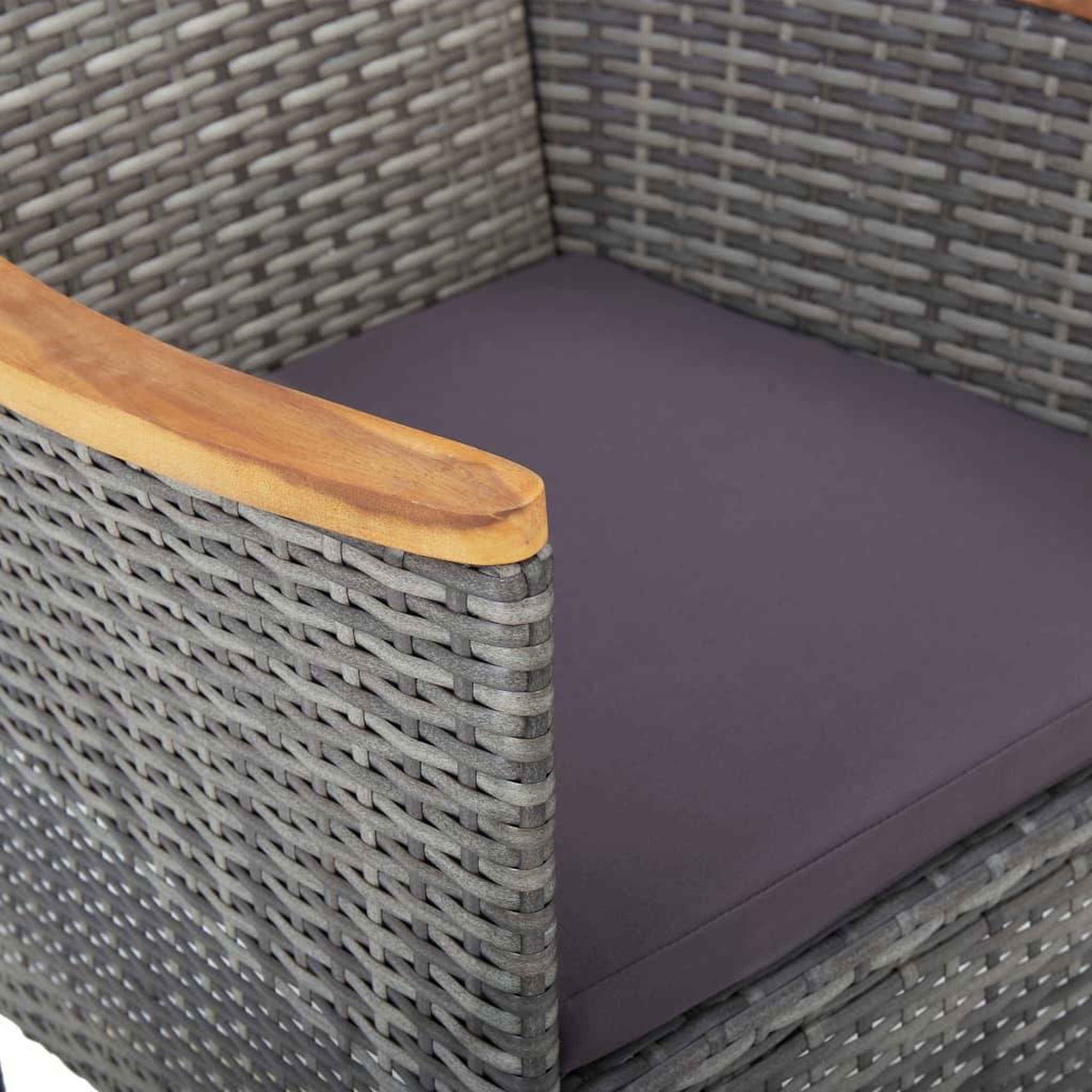 Voir la diapositive 4 : VIDAXL Chaises a manger de jardin lot de 2 Resine tressee Gris