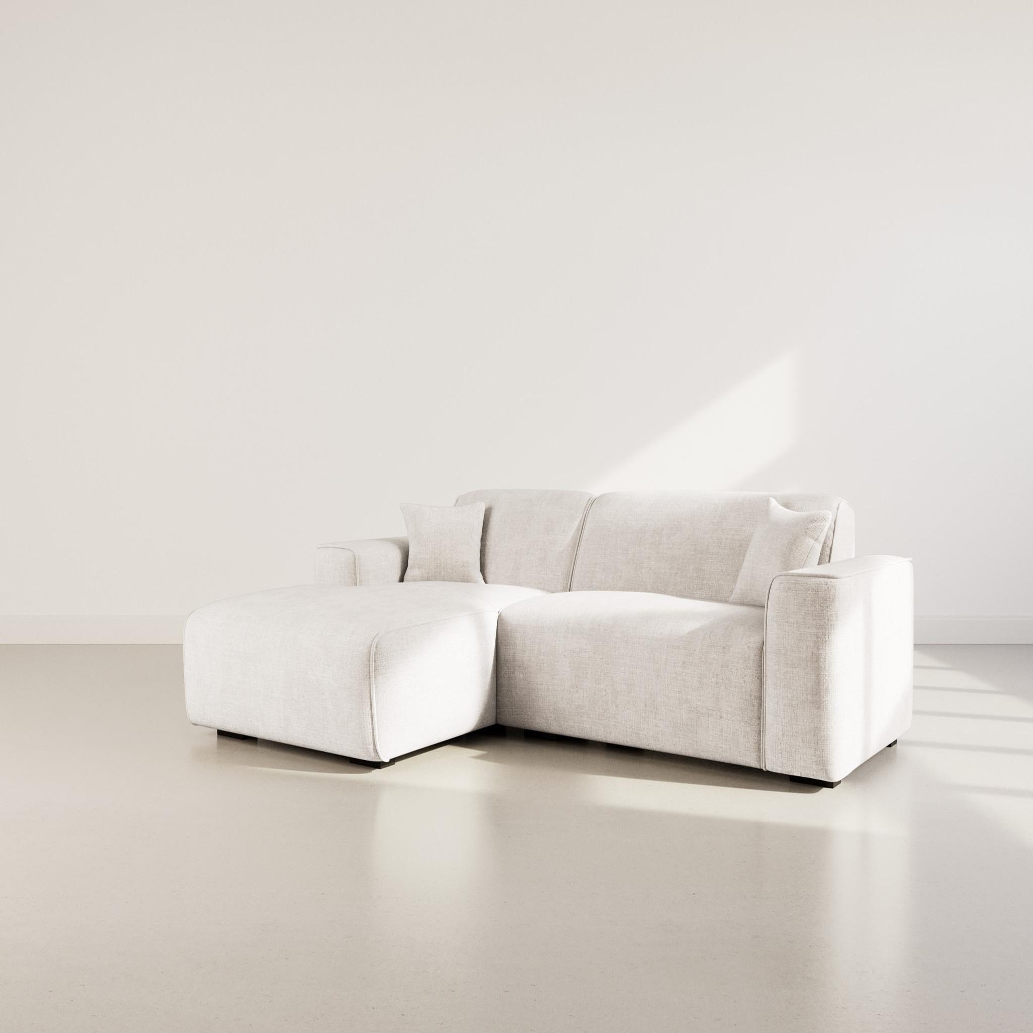 Voir la diapositive 3 : BEST MOBILIER Lison - canapé d'angle gauche 4 places en velours texturé