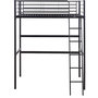 Voir la diapositive 4 : Habitat et Jardin Lit mezzanine en métal  Alora  - 90 x 190 cm - Noir