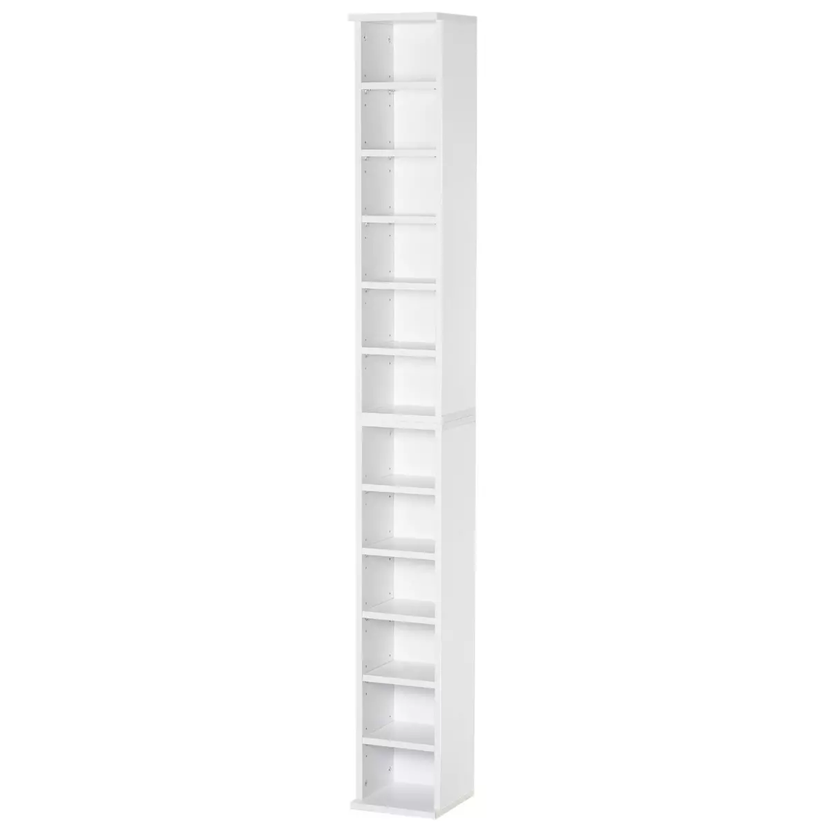 HOMCOM Lot de 2 étagères colonnes armoire de rangement CD 6 + 6 compartiments blanc dim. 21L x 22,5l x 88,5H cm