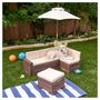 Voir la diapositive 1 : Kidkraft Ensemble jardin pour enfant - Canapé et table en bois avec coussins -Ecru