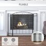 Voir la diapositive 5 : HOMCOM Grille de protection pour cheminée - pare-feu large pour cheminée ou poêle - pare-étincelles - barrière de sécurité - 3 volets pliables - acier métal noir