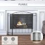 Voir la diapositive 5 : HOMCOM Grille de protection pour cheminée - pare-feu large pour cheminée ou poêle - pare-étincelles - barrière de sécurité - 3 volets pliables - acier métal noir