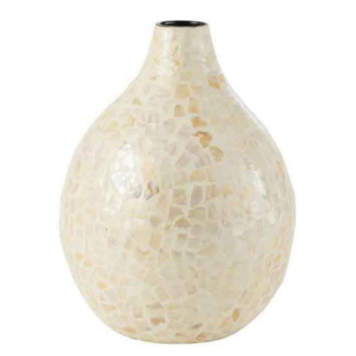 Paris Prix Vase Goutte Motif Mosaïque  Nuye  33cm Ivoire