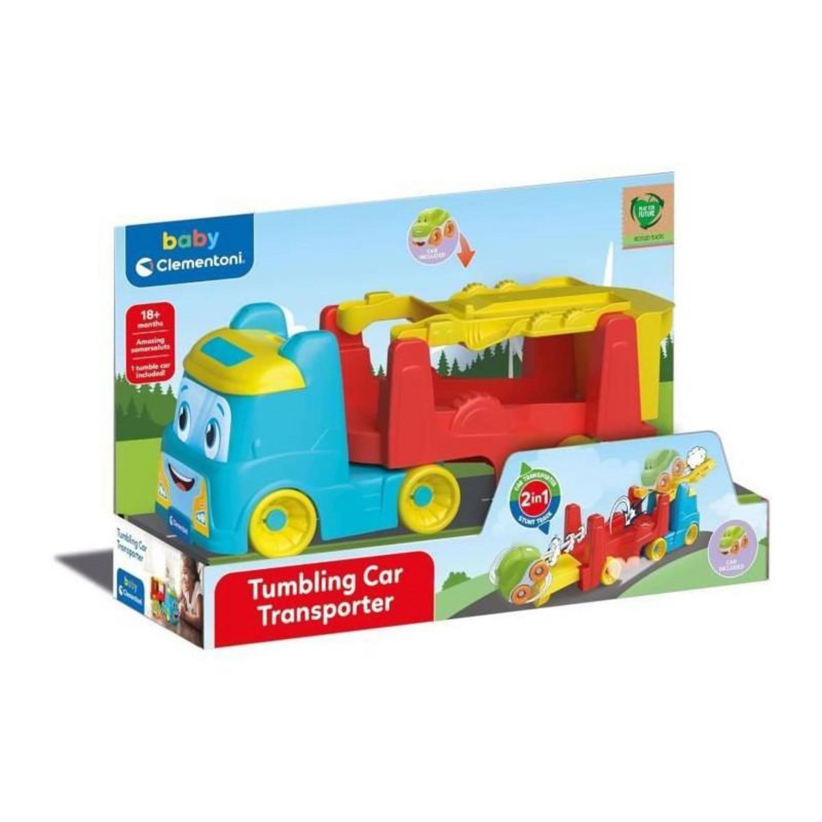 CLEMENTONI Véhicule culbuto Clementoni camion multi-fonction en plastique recyclé