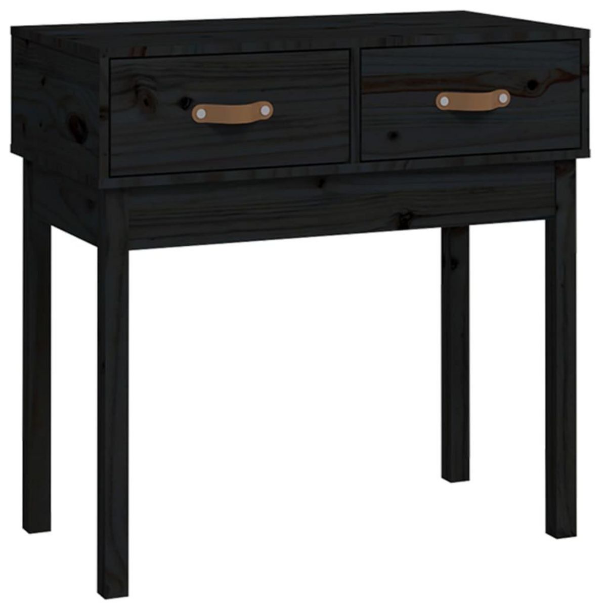 VIDAXL Table console Noir 76,5x40x75 cm Bois massif de pin