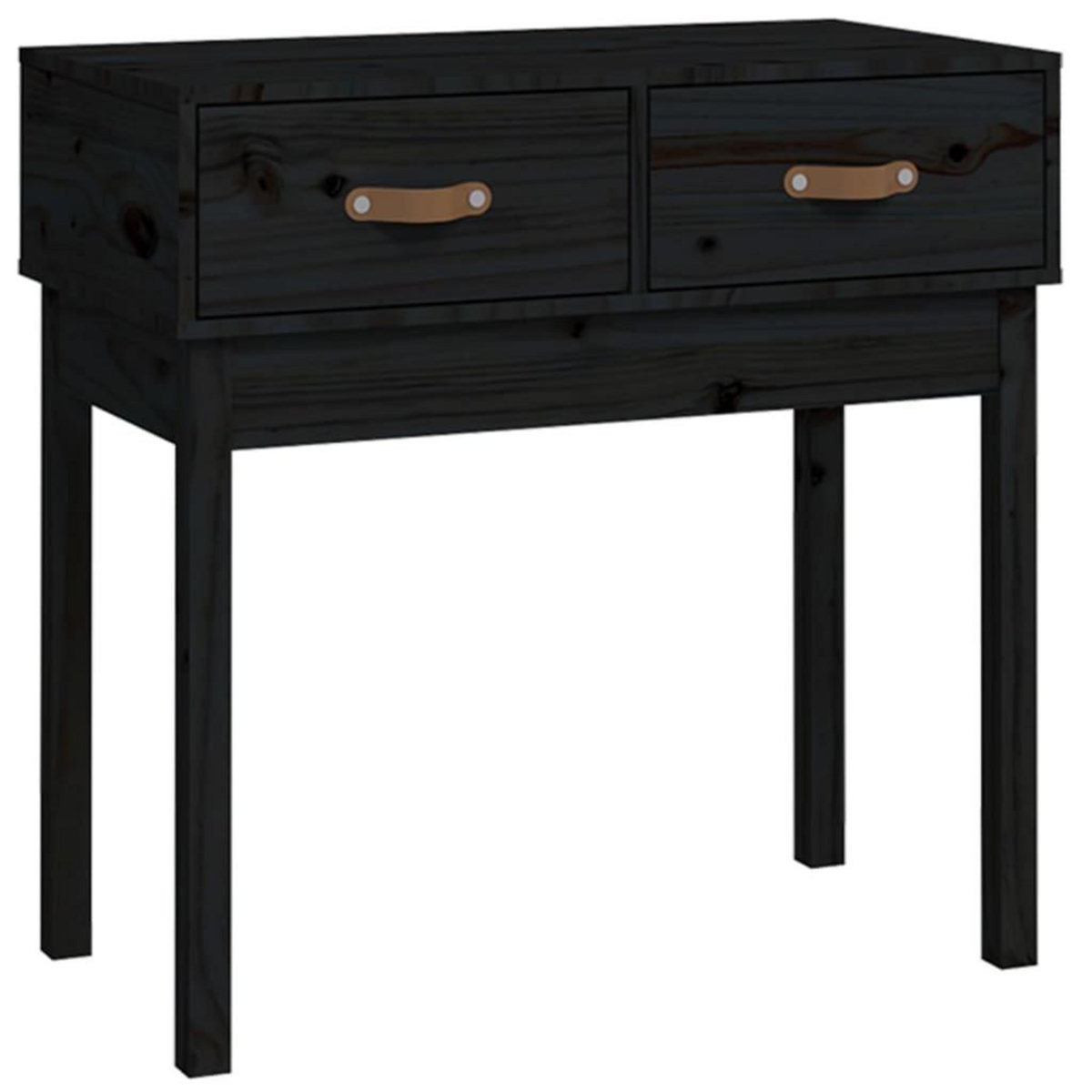 VIDAXL Table console Noir 76,5x40x75 cm Bois massif de pin