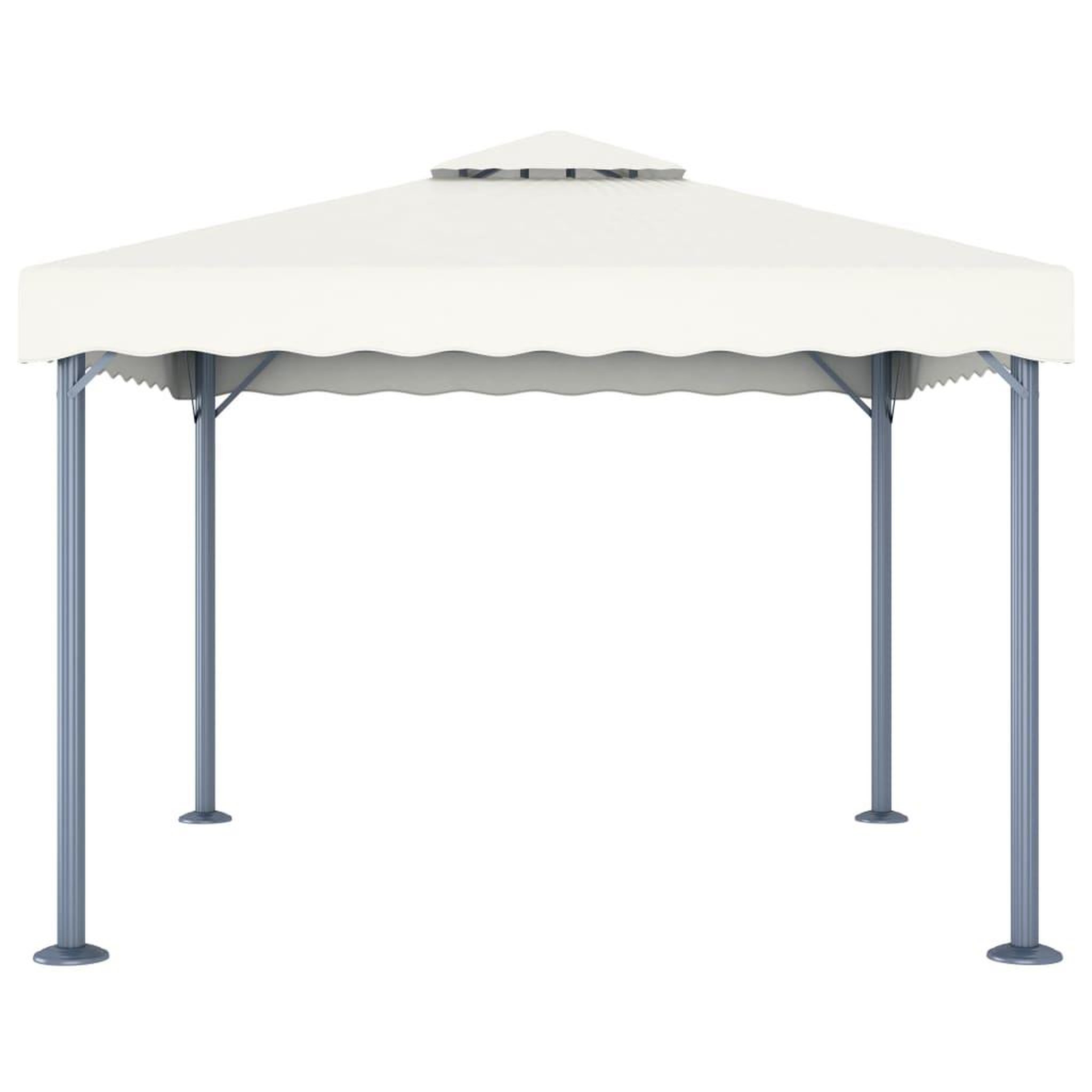 Voir la diapositive 4 : VIDAXL Tonnelle avec guirlande lumineuse LED 300x300cm Creme Aluminium
