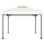 Voir la diapositive 4 : VIDAXL Tonnelle avec guirlande lumineuse LED 300x300cm Creme Aluminium
