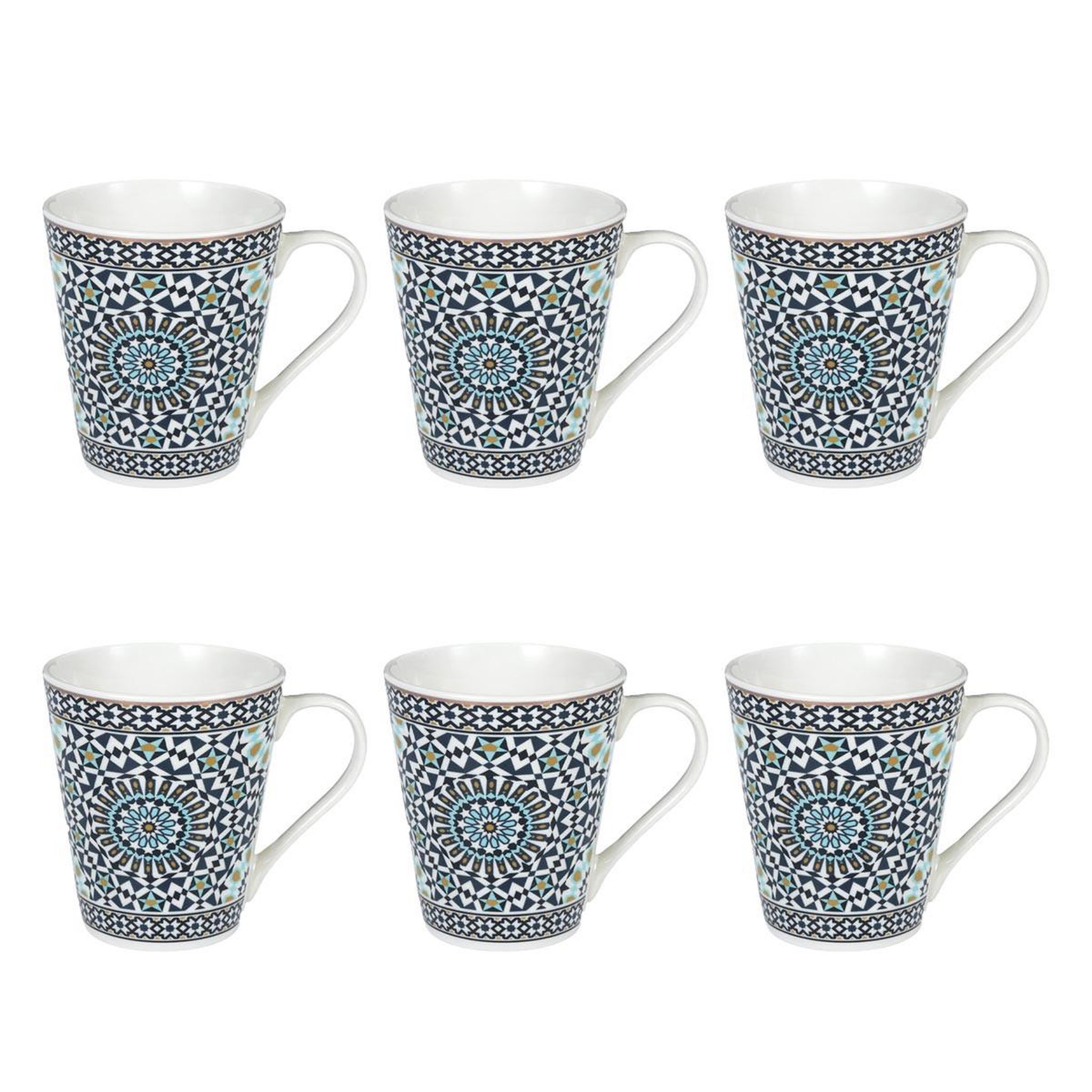 The Home Deco Factory Lot de 6 mugs  noura  30cl multicolore
