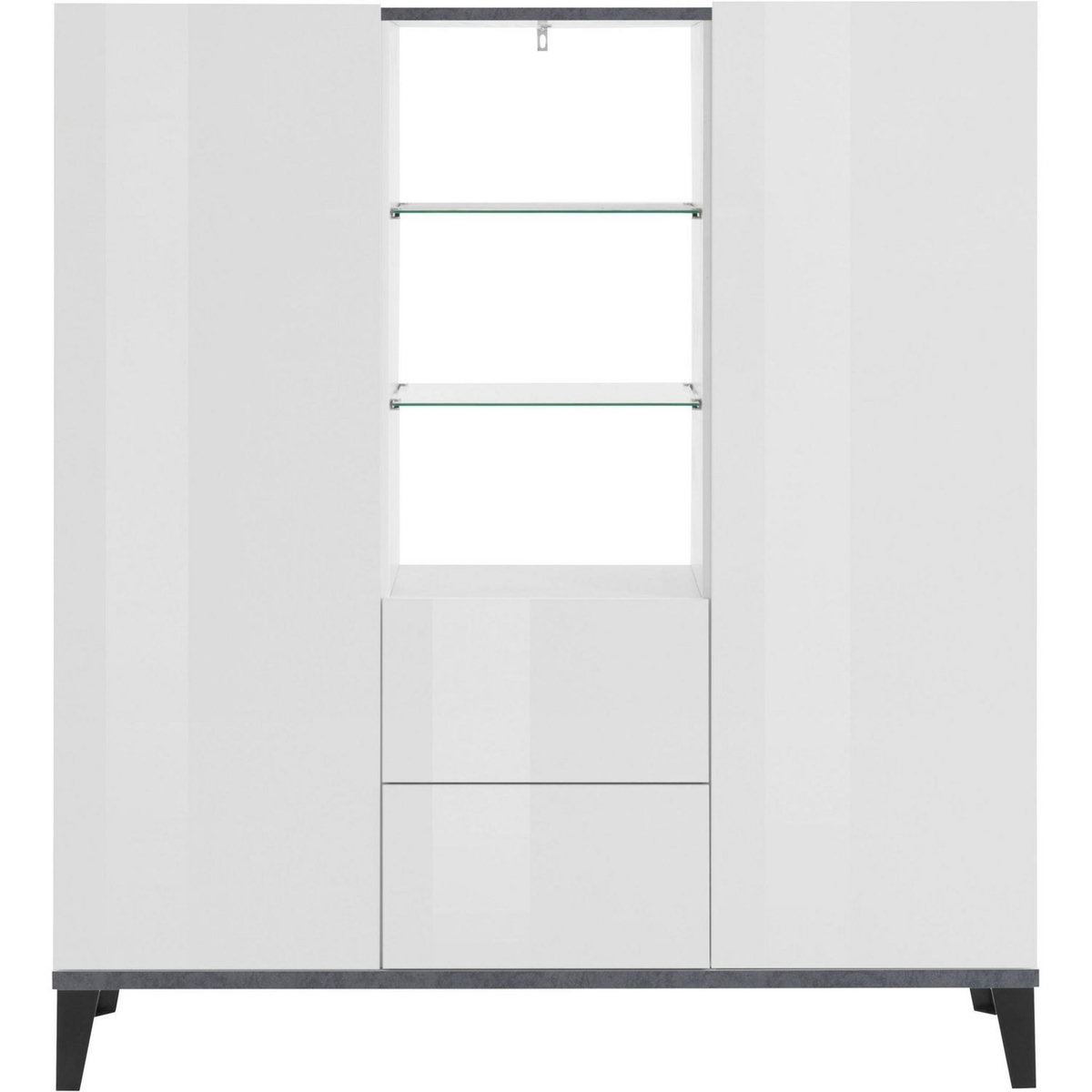 Buffet haut moderne 2 portes 2 tiroirs L120cm BARI