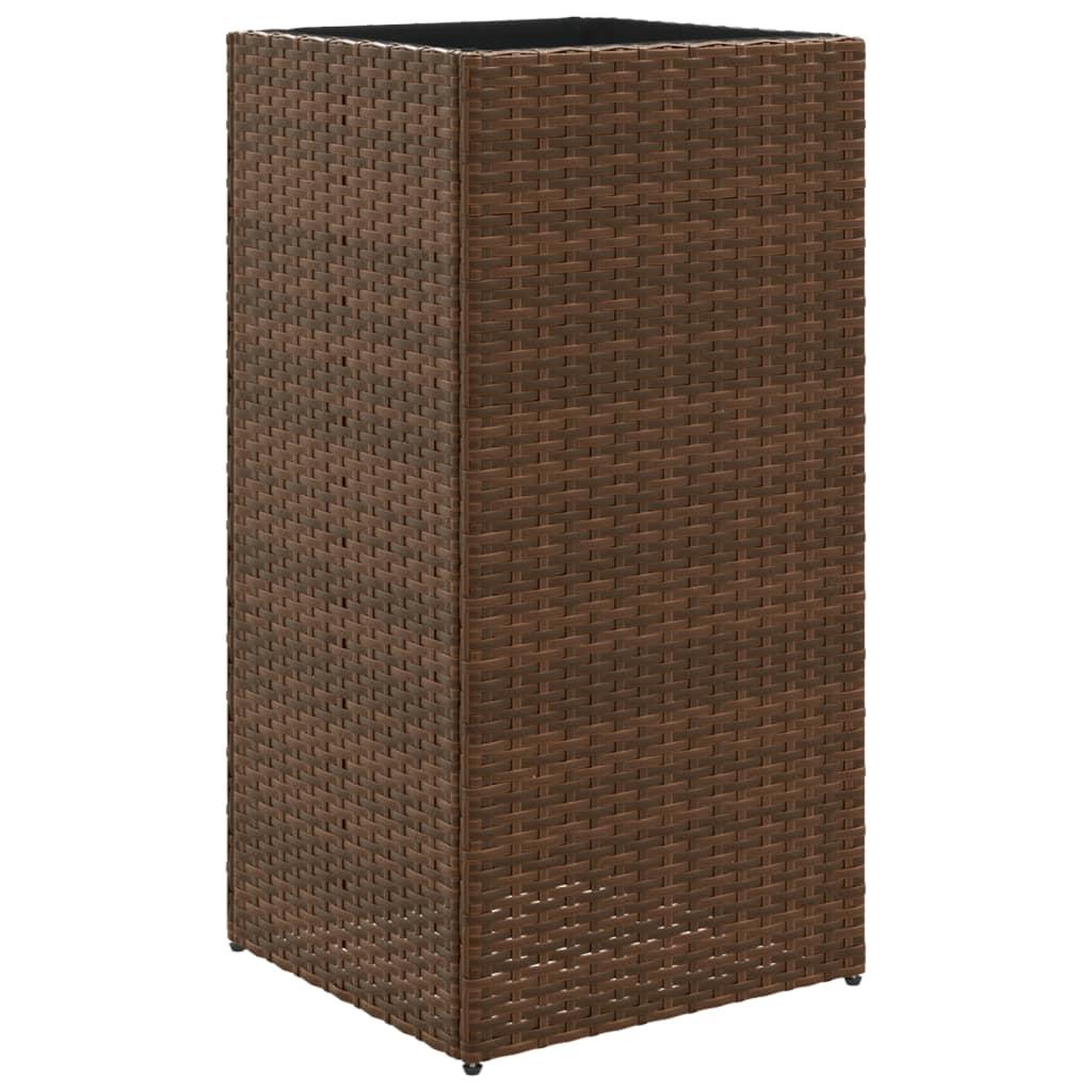 Voir la diapositive 5 : VIDAXL Jardinieres 2 pcs marron 40x40x80 cm resine tressee