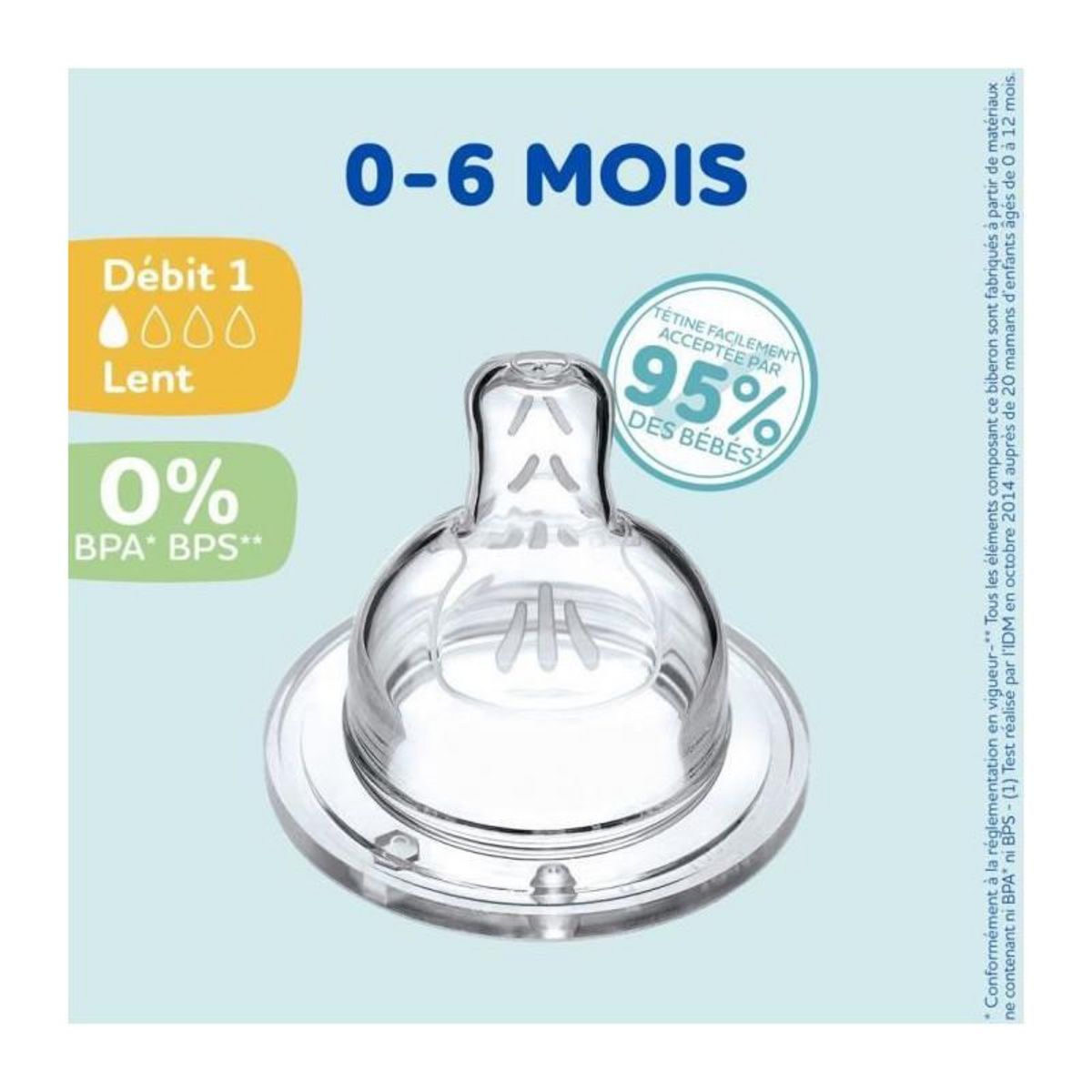 DODIE Lot de 4 tétines plates DODIE Sensation - Débit 1