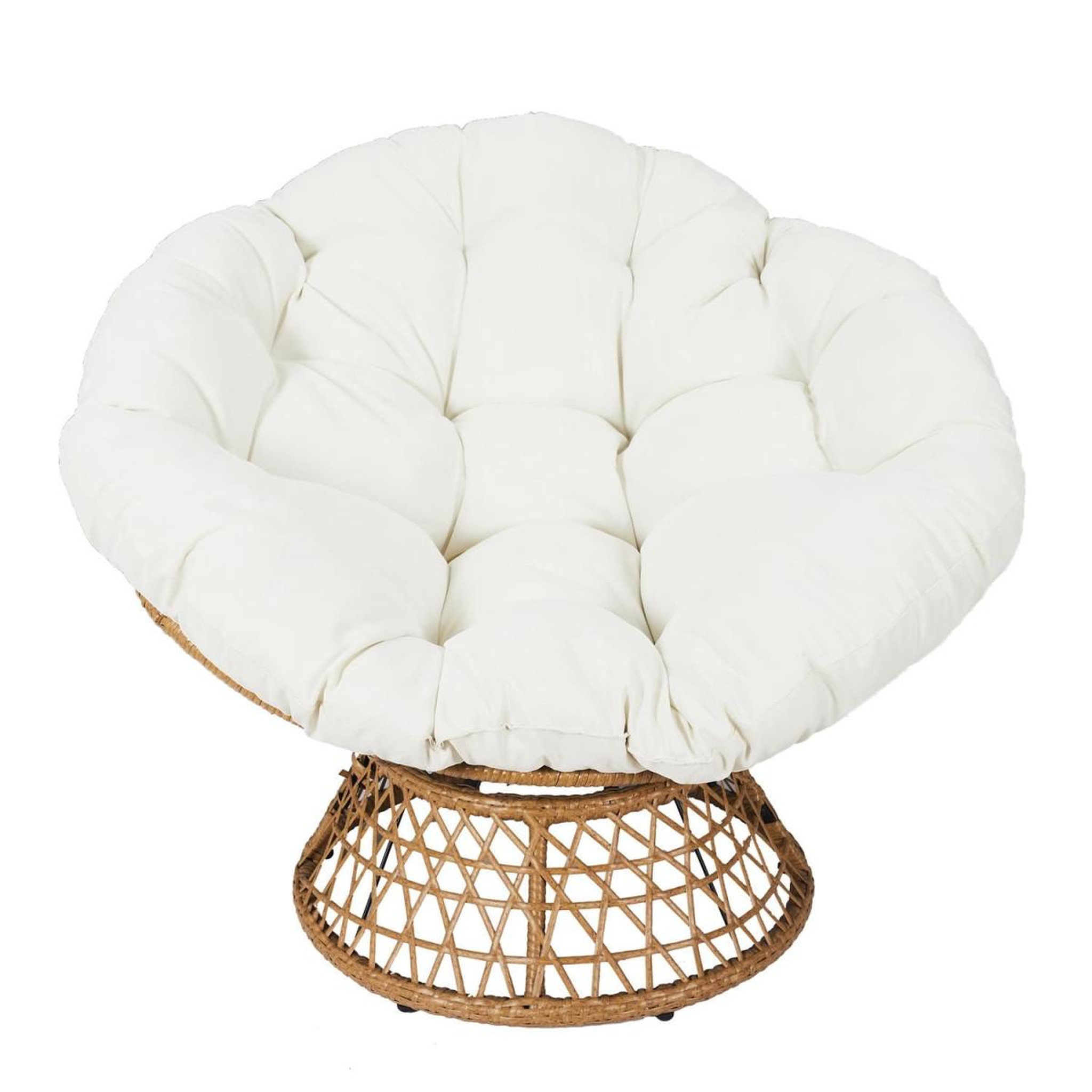 Voir la diapositive 2 : The Home Deco Factory Fauteuil & coussin  cancun  96cm marron & beige