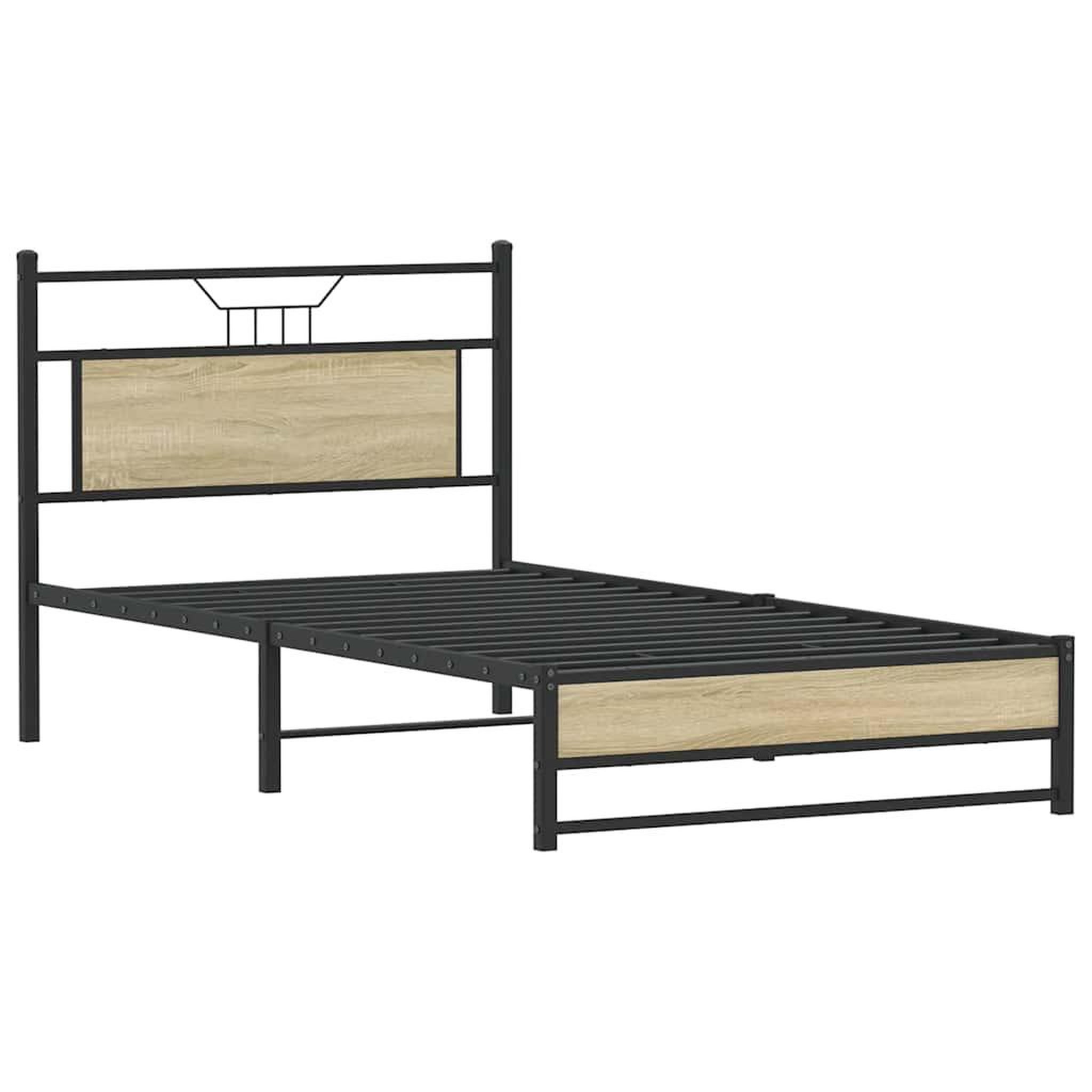 Voir la diapositive 3 : VIDAXL Cadre de lit sans matelas chene sonoma 100x200 cm