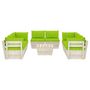 Voir la diapositive 3 : VIDAXL Salon de jardin palette 9 pcs avec coussins bois d'epicea