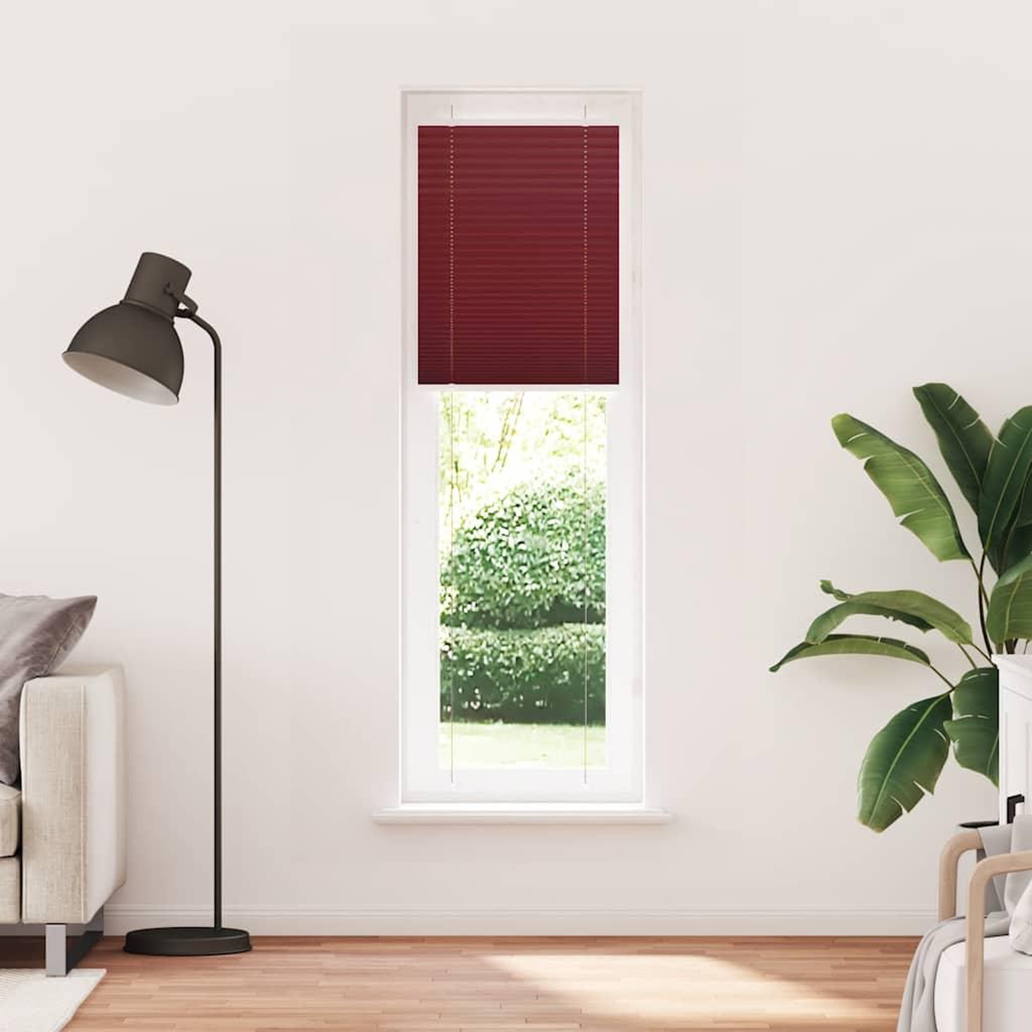 Voir la diapositive 2 : VIDAXL Store plisse rouge bordeaux 65x200 cm largeur du tissu 64,4 cm