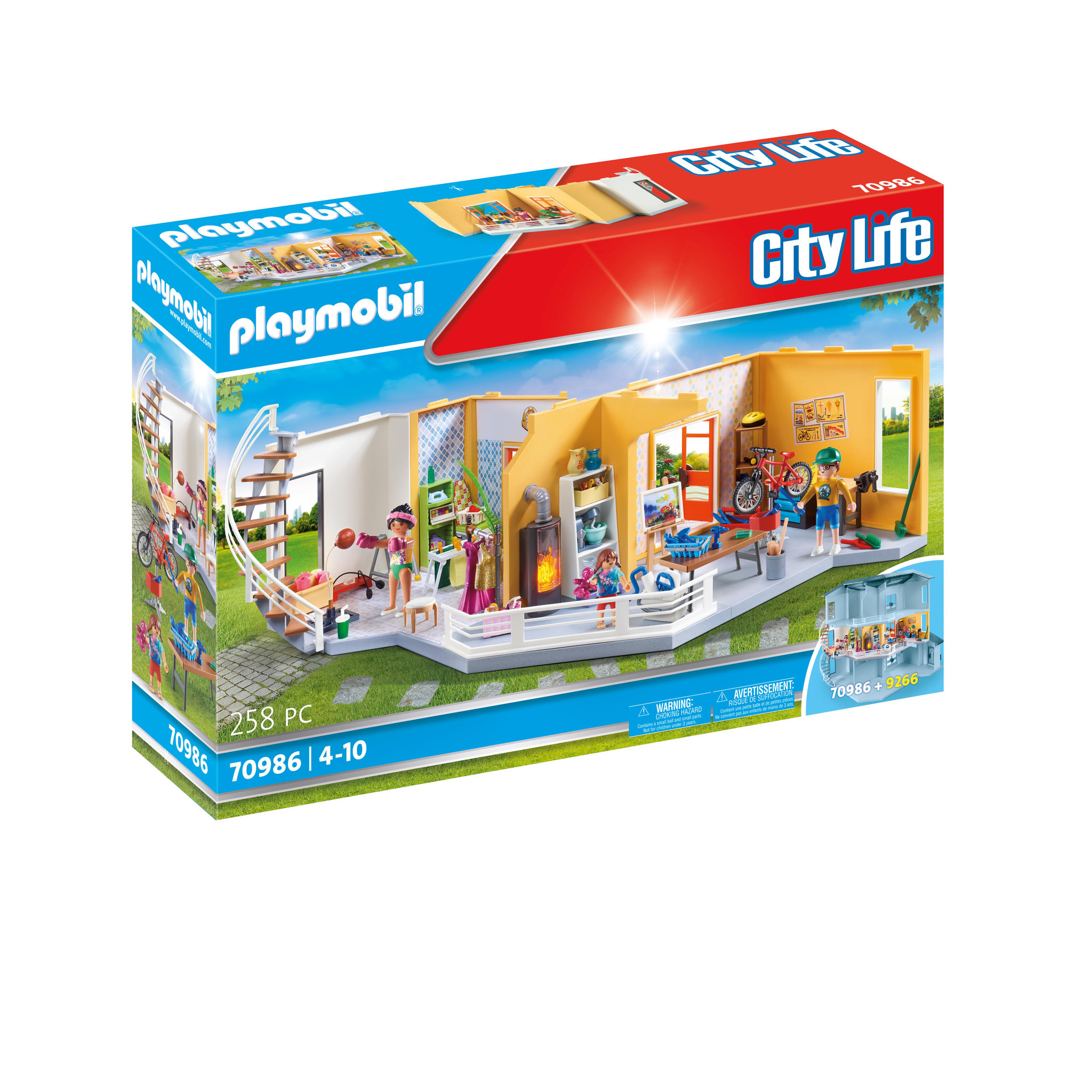 Voir la diapositive 1 : PLAYMOBIL 70986 Etage suppl. aménagé Maison Moderne