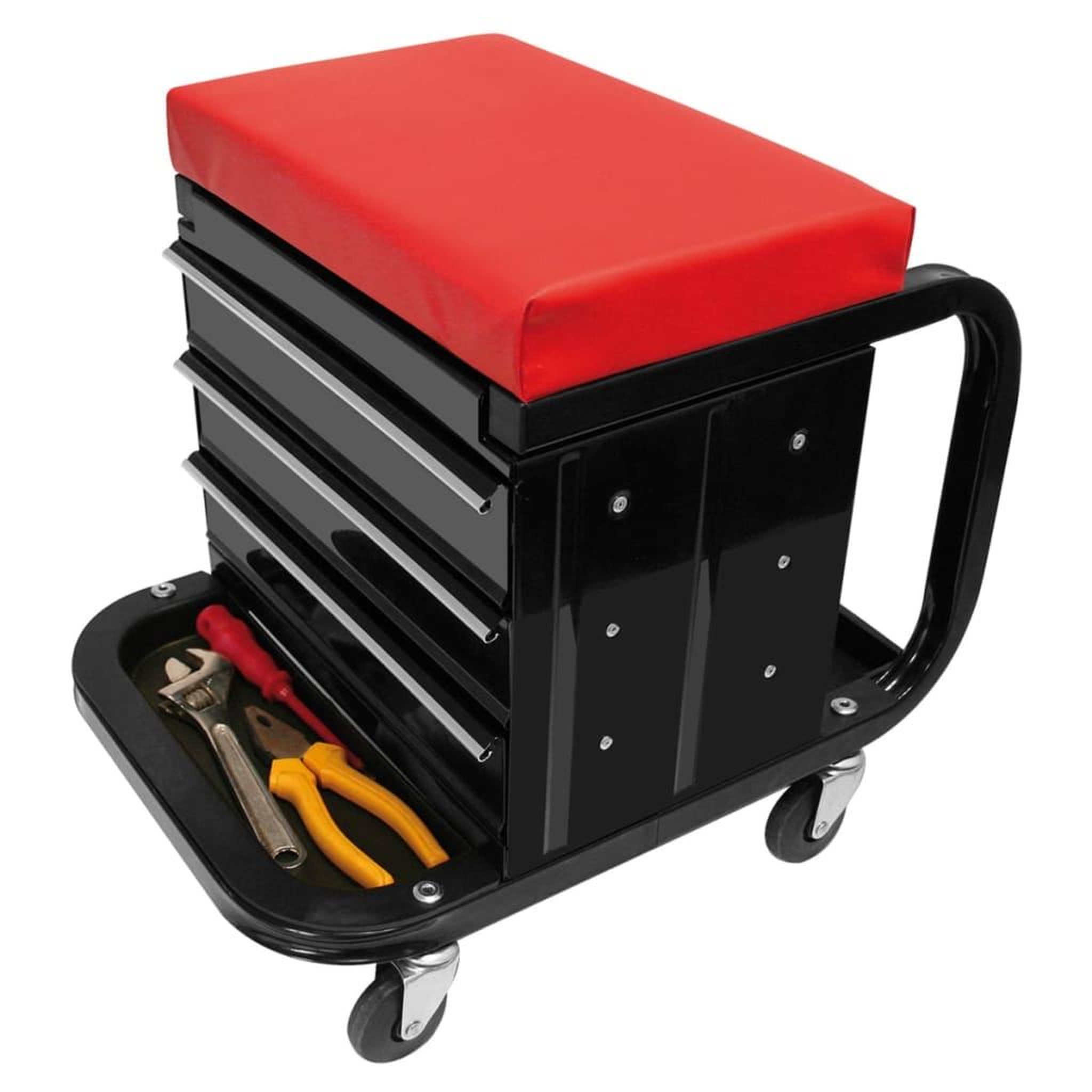 Voir la diapositive 2 : PROPLUS ProPlus Siege a roulettes mobile d'atelier avec rangement 580526