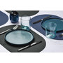 Voir la diapositive 2 : BJORN Set de table ovale réversible - 6 pièces - Cuir recyclé bleu nuit et gris anthracite