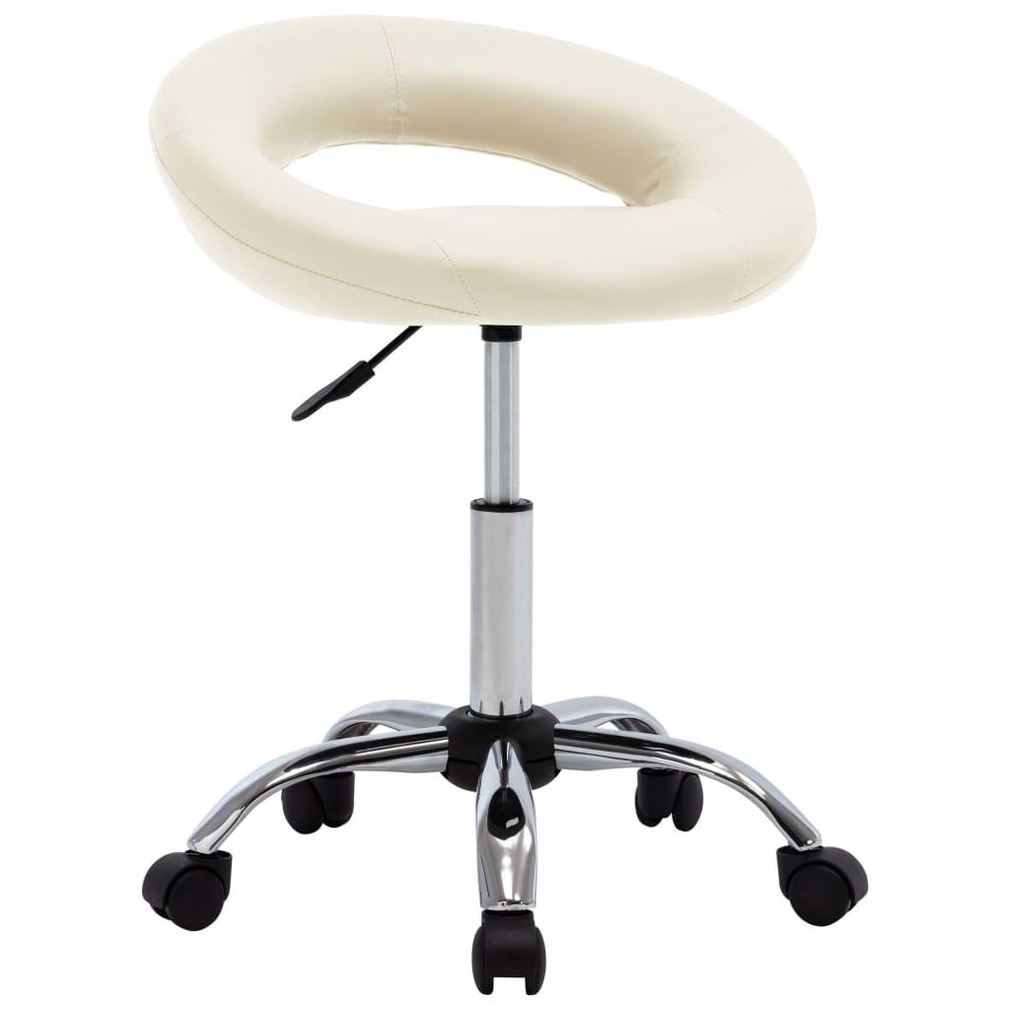 VIDAXL Chaise de salle a manger pivotante Creme Similicuir