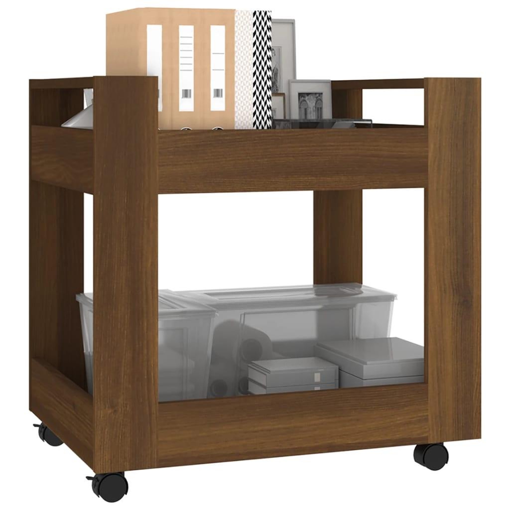 Voir la diapositive 3 : VIDAXL Chariot de bureau Chene marron 60x45x60 cm Bois d'ingenierie