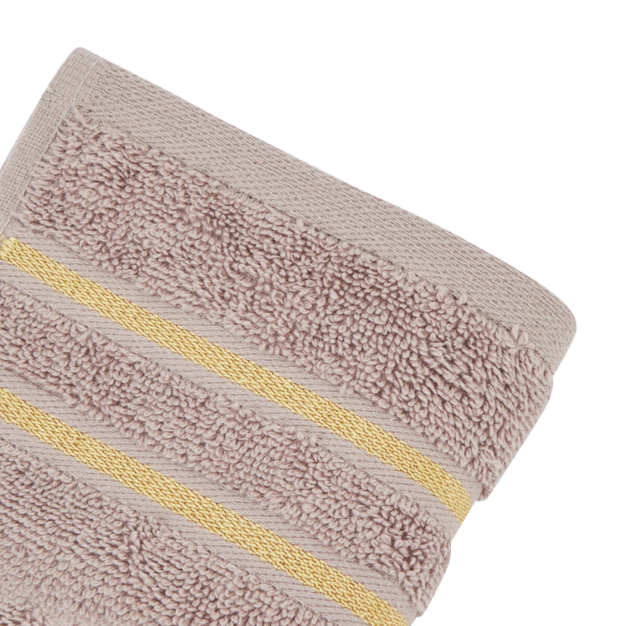 Voir la diapositive 4 : ACTUEL Coffret cadeau 2 serviettes 30x50 + 2 serviettes 50x90 en coton liteau doré 