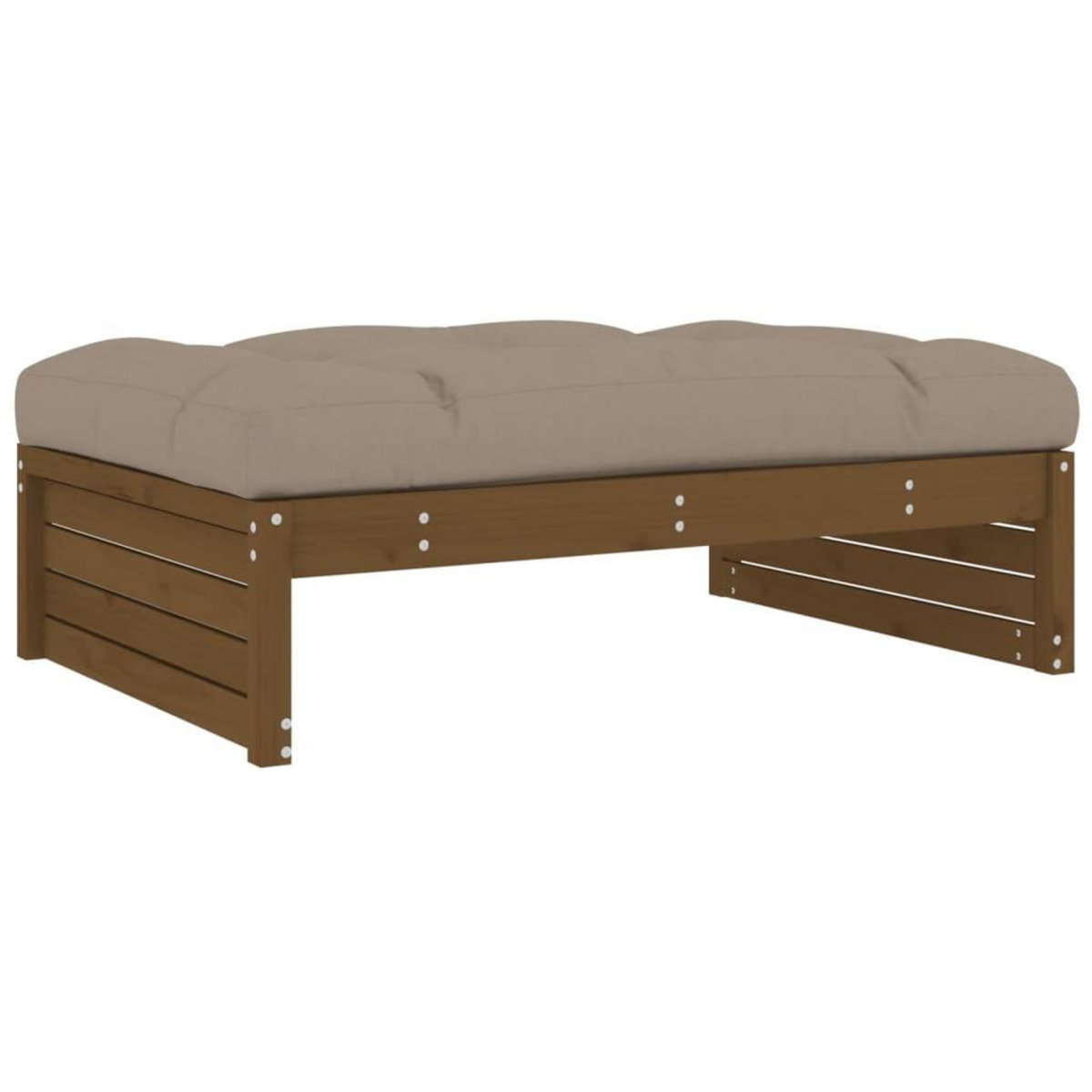 VIDAXL Salon de jardin 2 pcs avec coussins marron miel bois massif