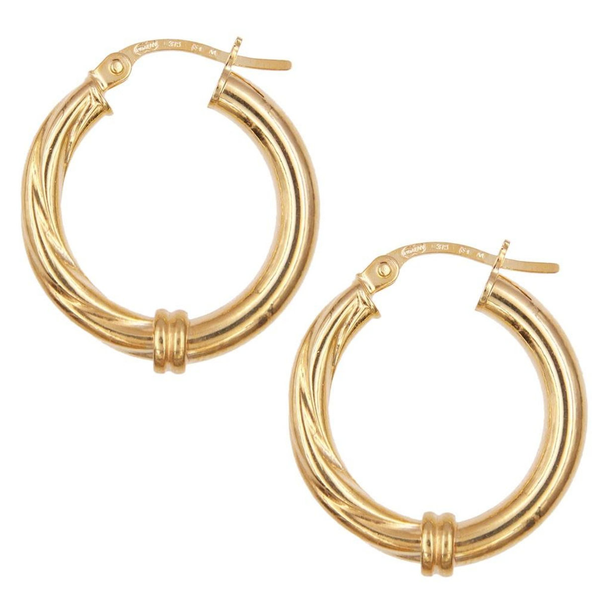 L'ATELIER D'AZUR Boucles d'Oreilles Créoles Or Jaune Torsadées