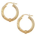 L'ATELIER D'AZUR Boucles d'Oreilles Créoles Or Jaune Torsadées