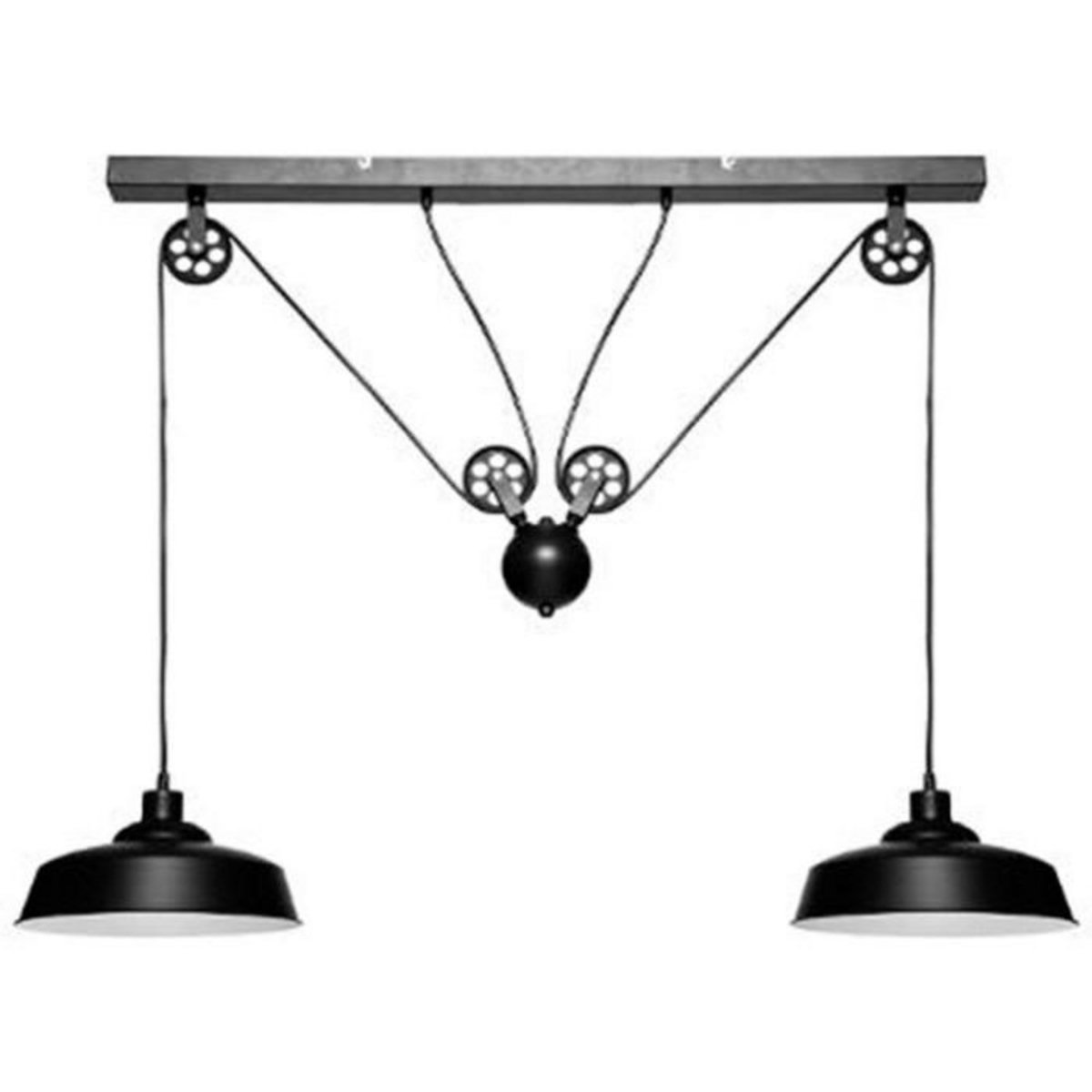 ATMOSPHERA Lampe de Plafonnier 2 Têtes  Ezio  120cm Noir