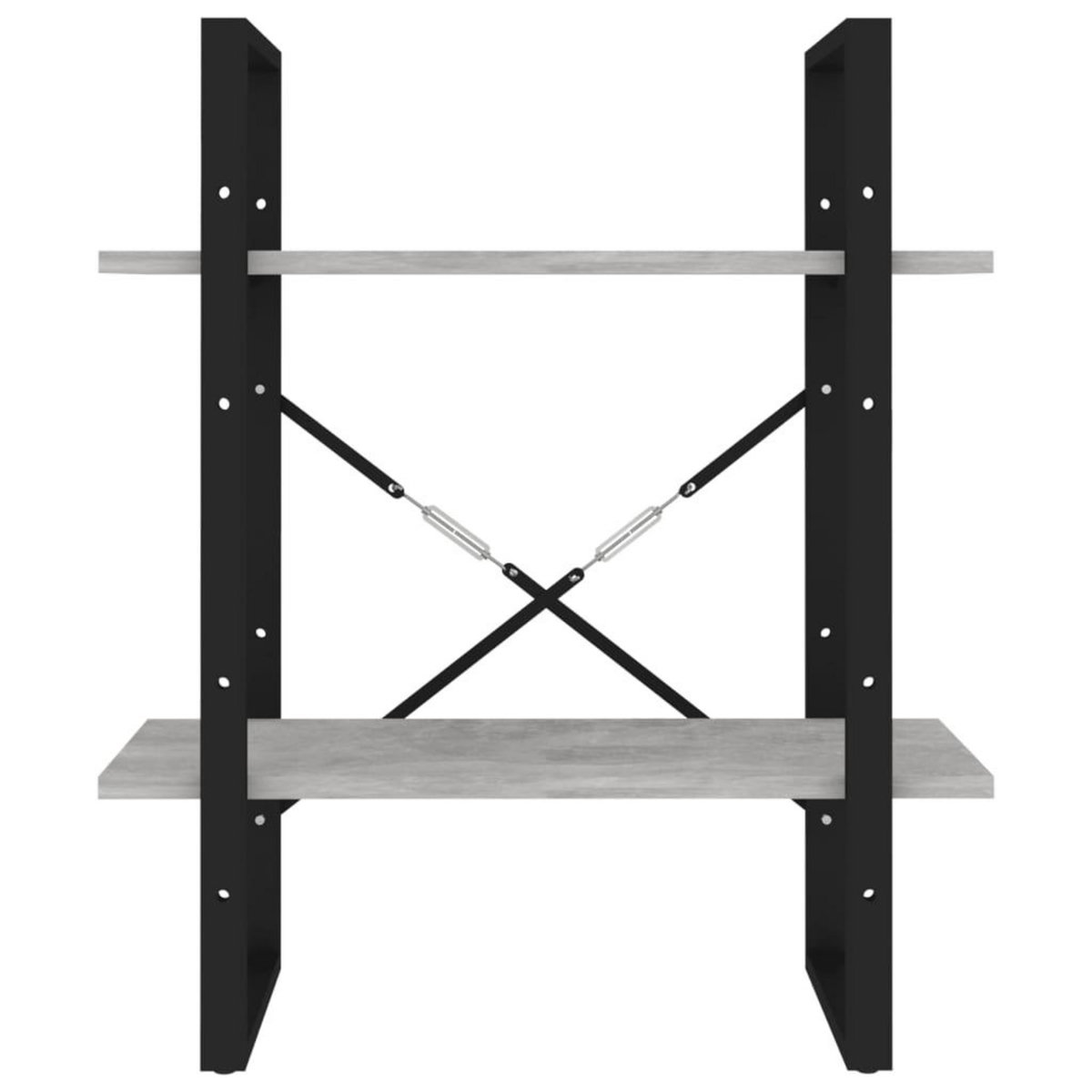 VIDAXL Bibliotheque a 2 niveaux Gris beton 60x30x70 cm bois ingenierie