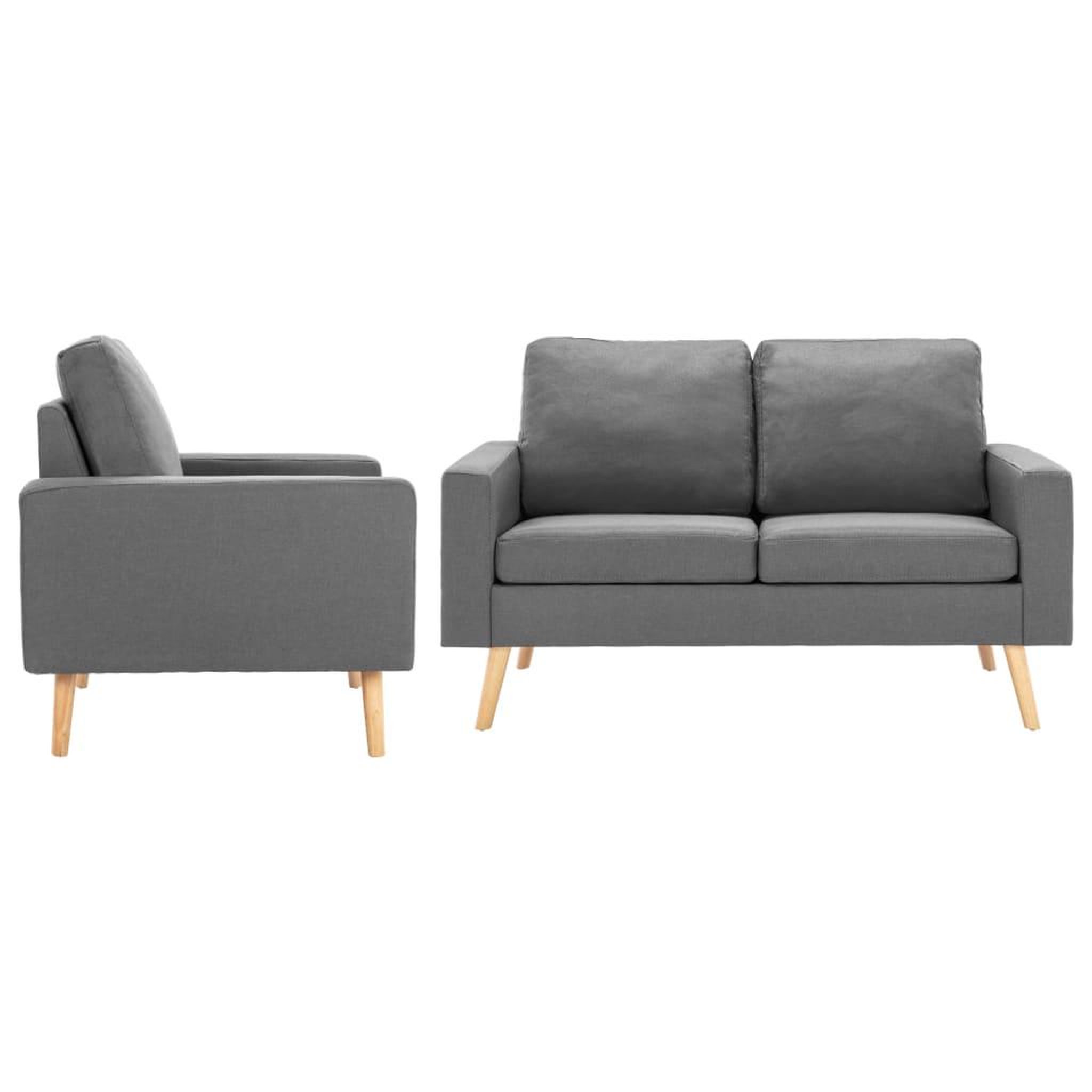 Voir la diapositive 1 : VIDAXL Ensemble de canapes 2 pcs Tissu Gris clair