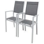 Habitat et Jardin Fauteuil jardin Alu/Textilène  Tropic  - Phoenix - Gris foncé - Lot de 2