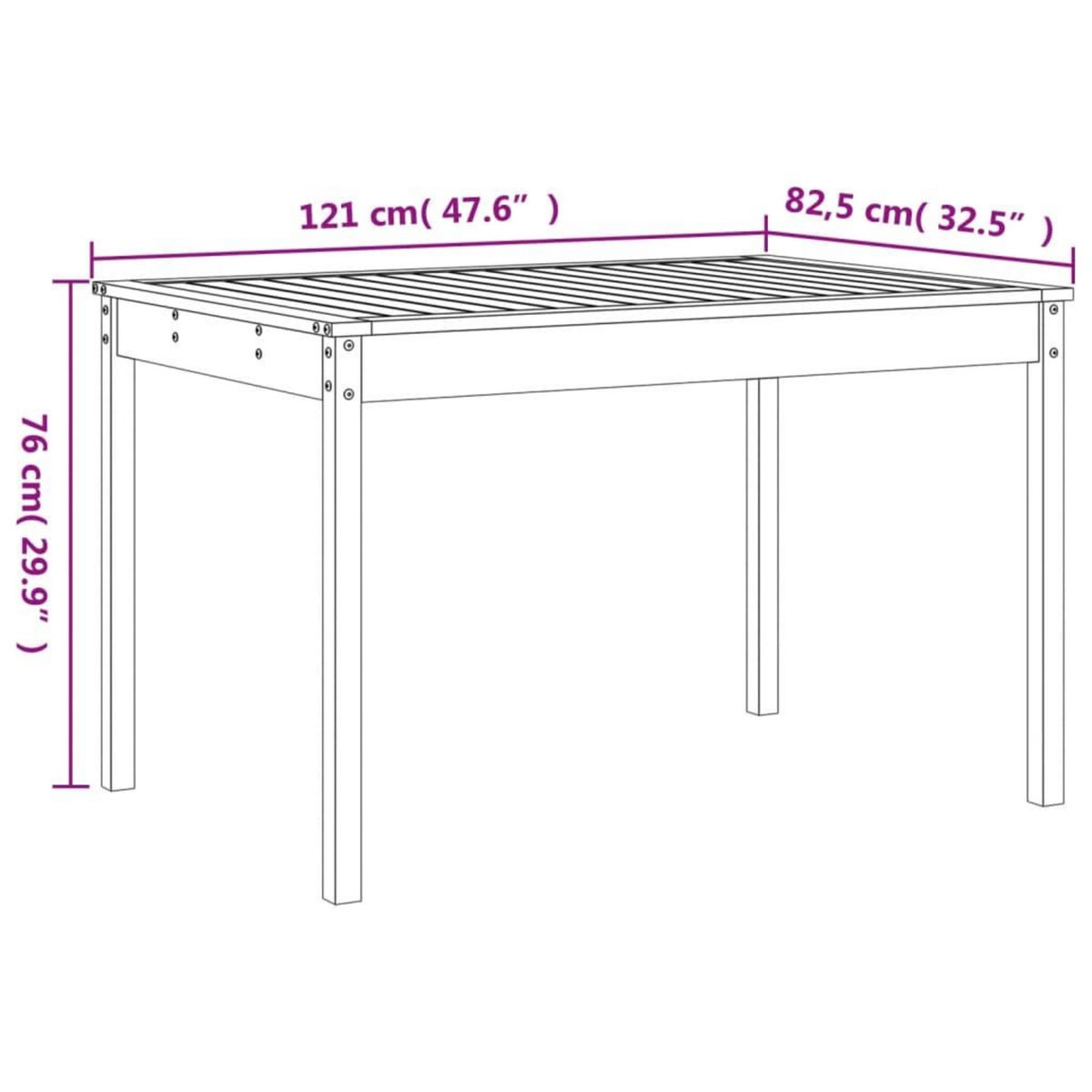 VIDAXL Ensemble a manger de jardin 5pcs bois massif Douglas