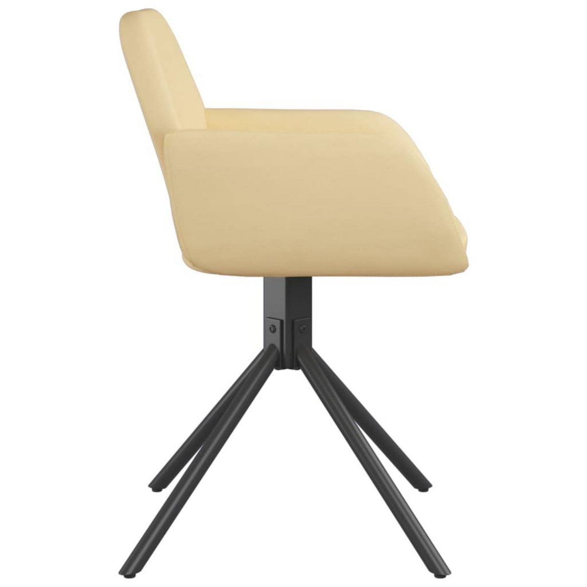 VIDAXL Chaises pivotantes a manger lot de 2 Creme Velours