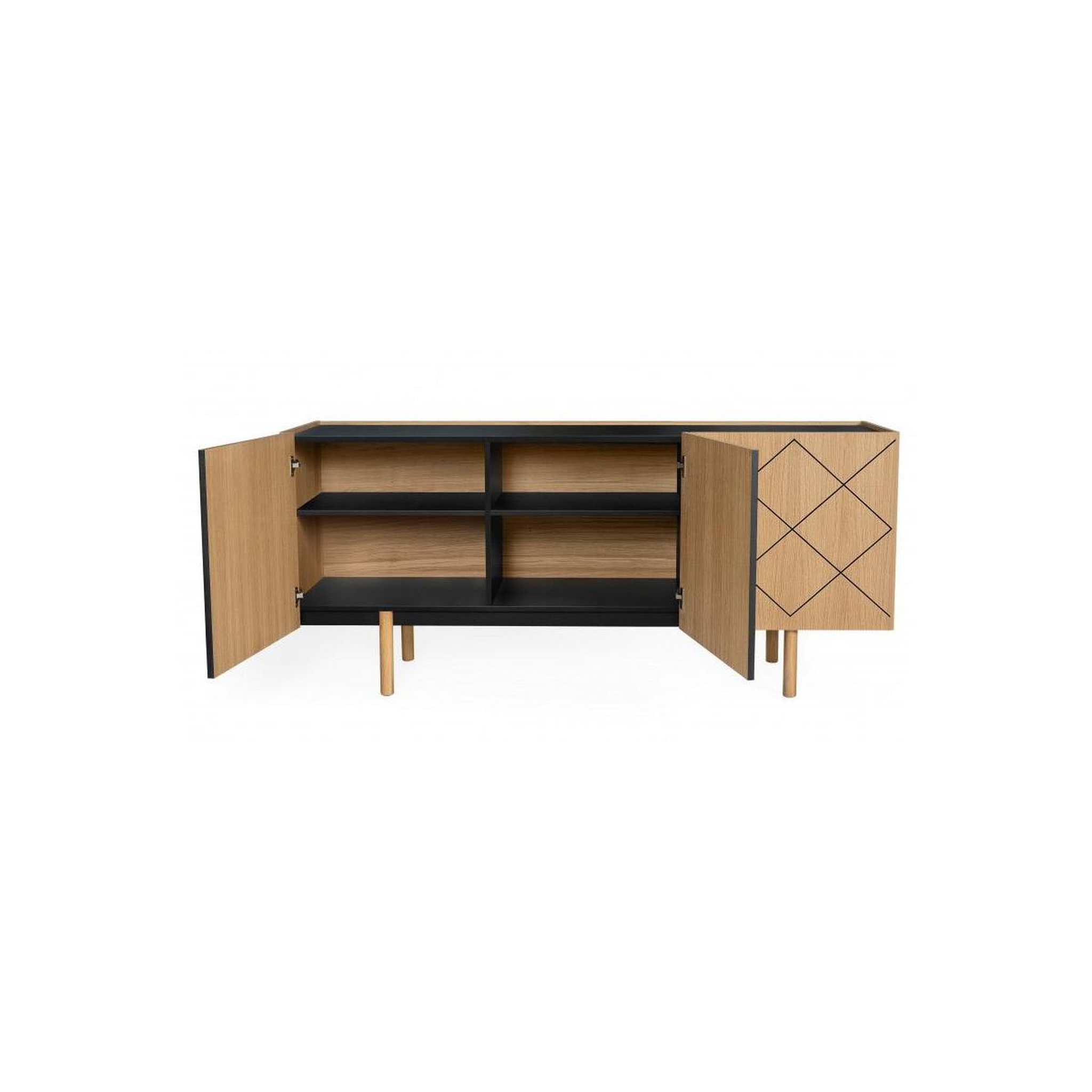 Voir la diapositive 3 : Paris Prix Buffet design en bois massif  porto  175cm chêne