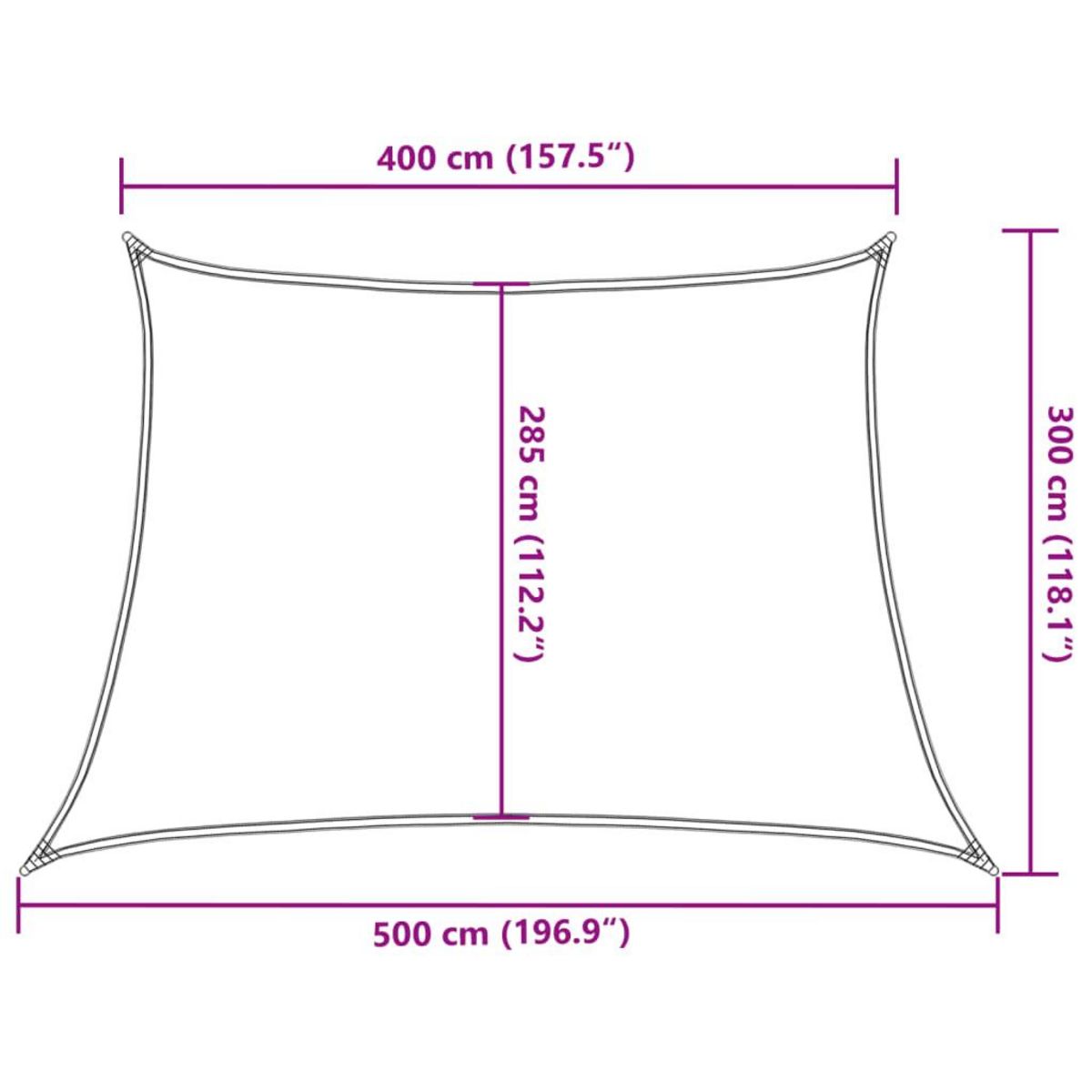 VIDAXL Voile d'ombrage 160 g/m^2 Noir 4/5x3 m PEHD