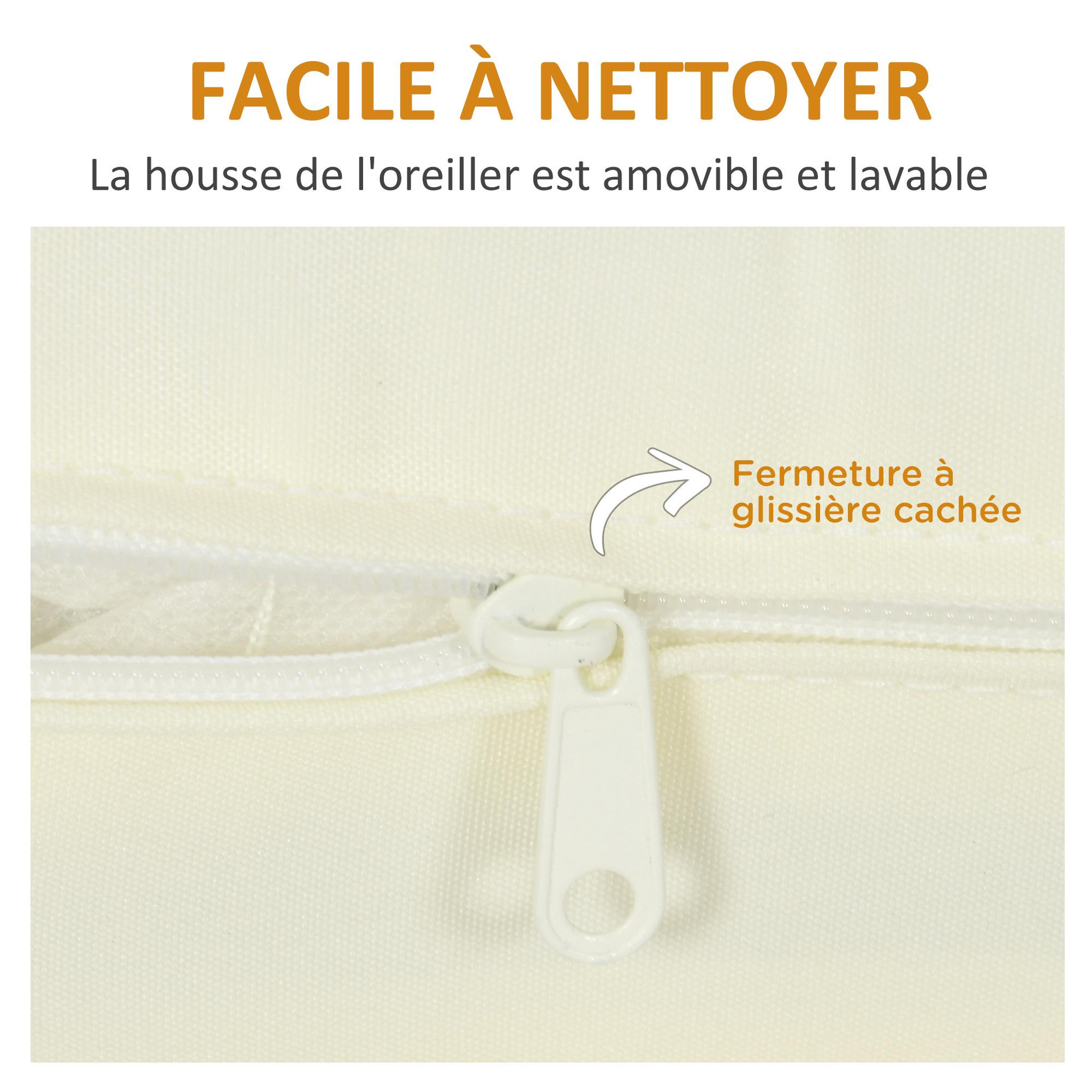Voir la diapositive 5 : OUTSUNNY Coussin de banc de jardin déhoussable - coussin balancelle - dim. 120L x 50l cm - rembourrage 8 cm - cordons d'attache - polyester crème