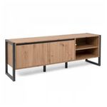 HomeStyle4U Buffet de Rangement Meuble Multimédia en Bois de Style Industriel avec Compartiments Spacieux