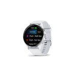 GARMIN Montre connectée Garmin Venu 3 45mm en acier Silver, boîtier blanc et bracelet en silicone blanc
