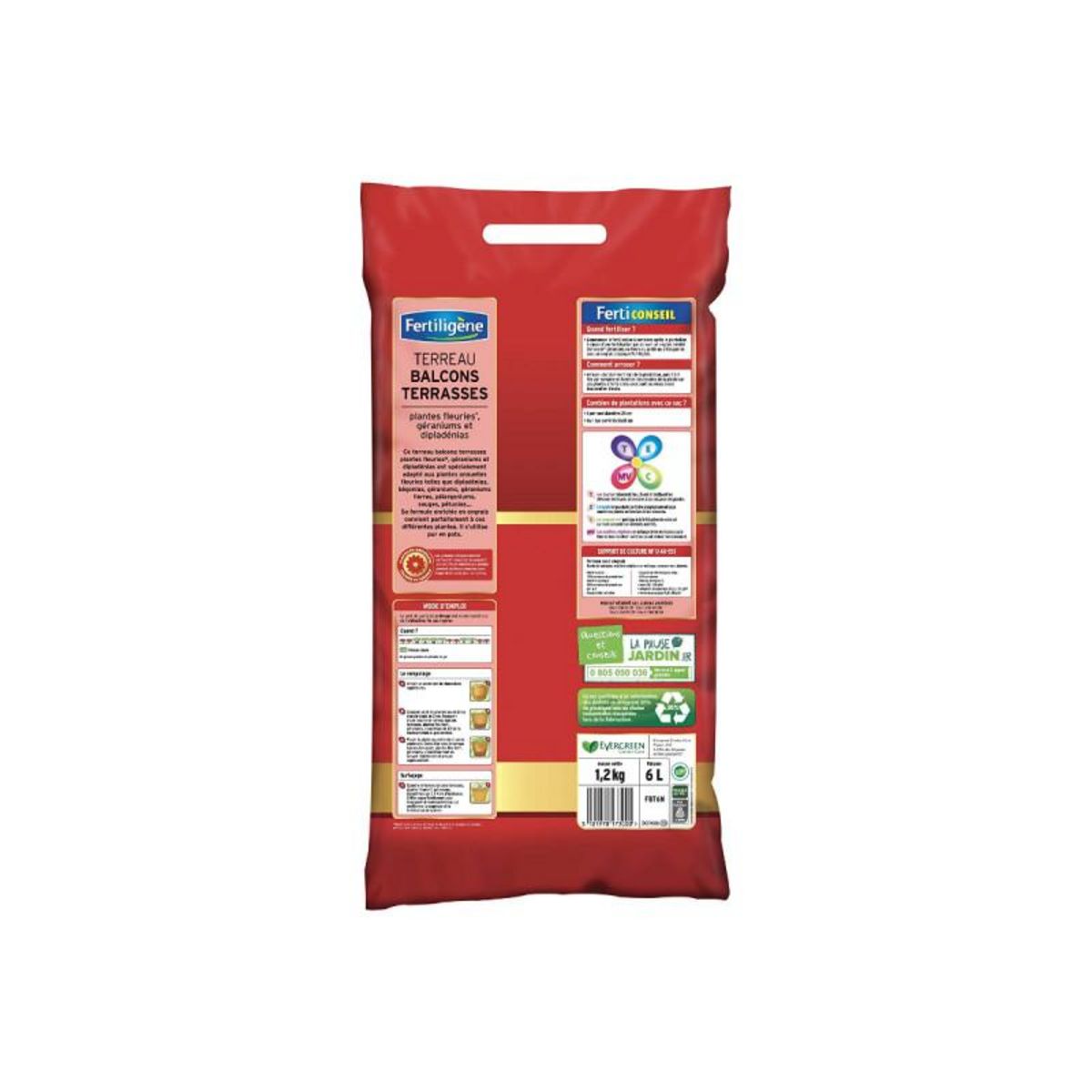 Fertiligene Terreau balcons terrasses FERTILIGÈNE - 6L