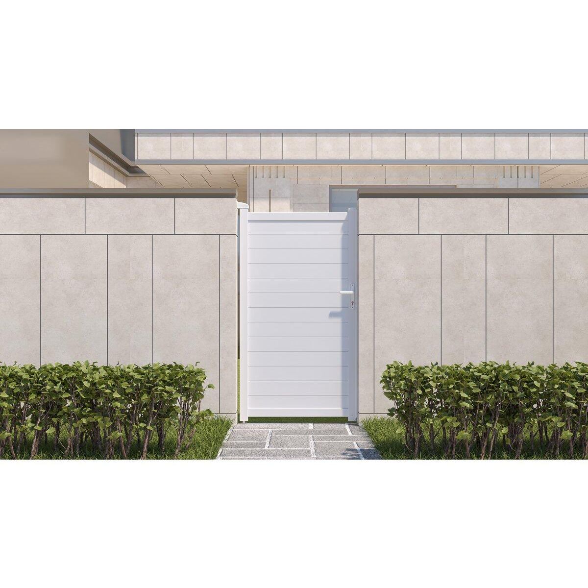 Habitat et Jardin Portillon aluminium  Eric  - 101.2 x 180.9 cm - Blanc