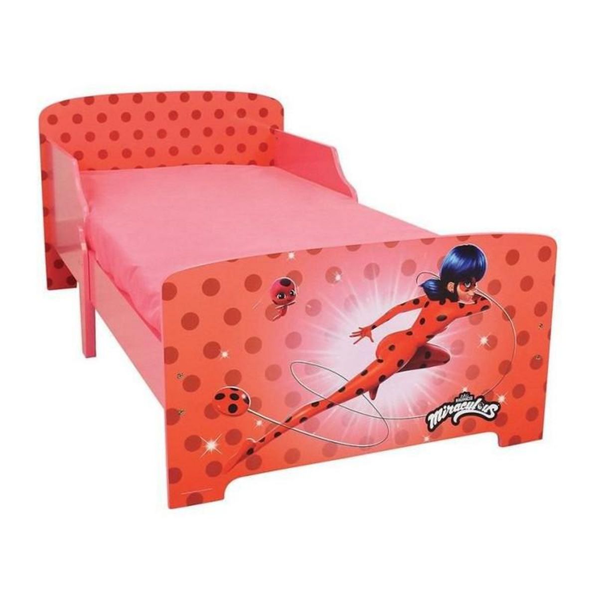 Fun House Fun house miraculous ladybug lit avec sommier a lattes 140x70 cm