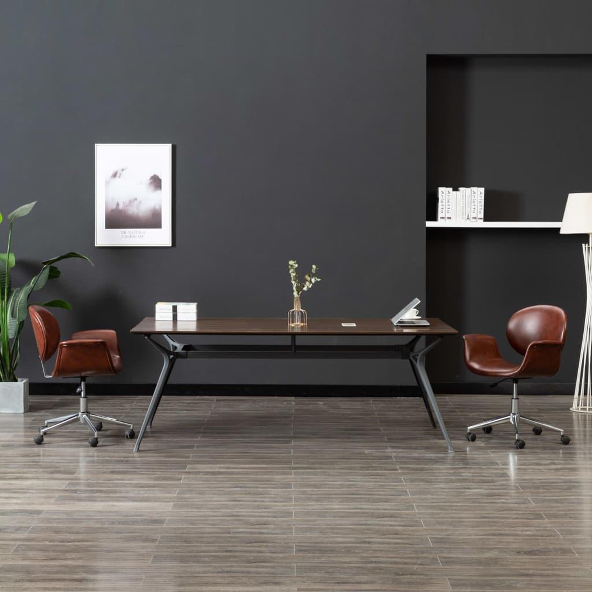 VIDAXL Chaise pivotante de bureau Marron Similicuir