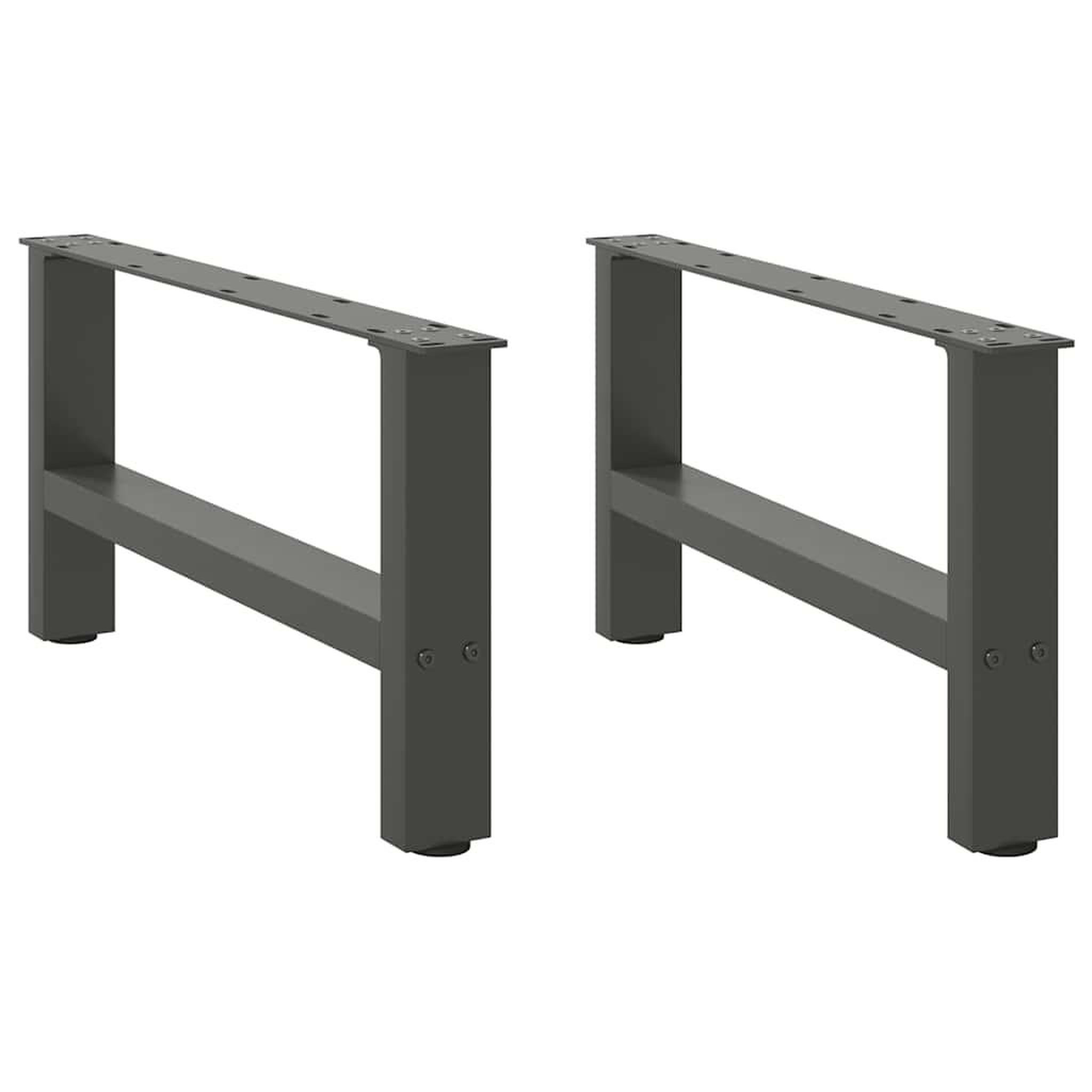 Voir la diapositive 2 : VIDAXL Pieds de table basse anthracite 2 pcs 60x(30-31) cm acier