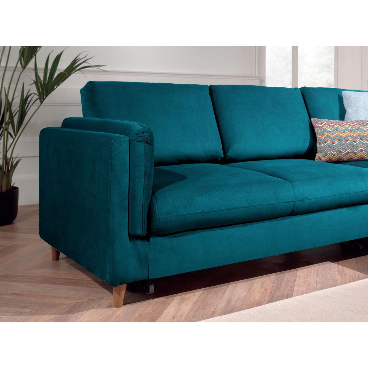 LISA DESIGN Brooke - canapé d'angle droit - convertible - 5 places - en velours